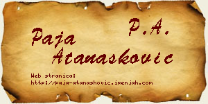 Paja Atanasković vizit kartica